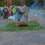 Ze společné lovecké akce v režijní honitbe Skuhrov III